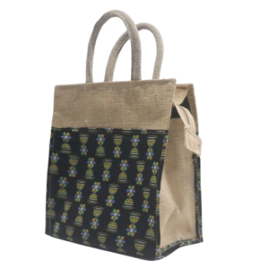 Eco-Friendly Jute Lunch Bag with Zip (Small)